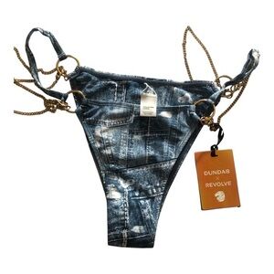 Dundas x Revolve Maia Denim Bikini Bottom Size XL NWT Sold Out